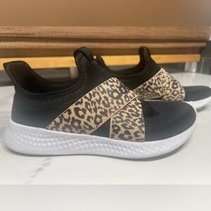 Adidas Women's Black and Leopard Print Sneakers